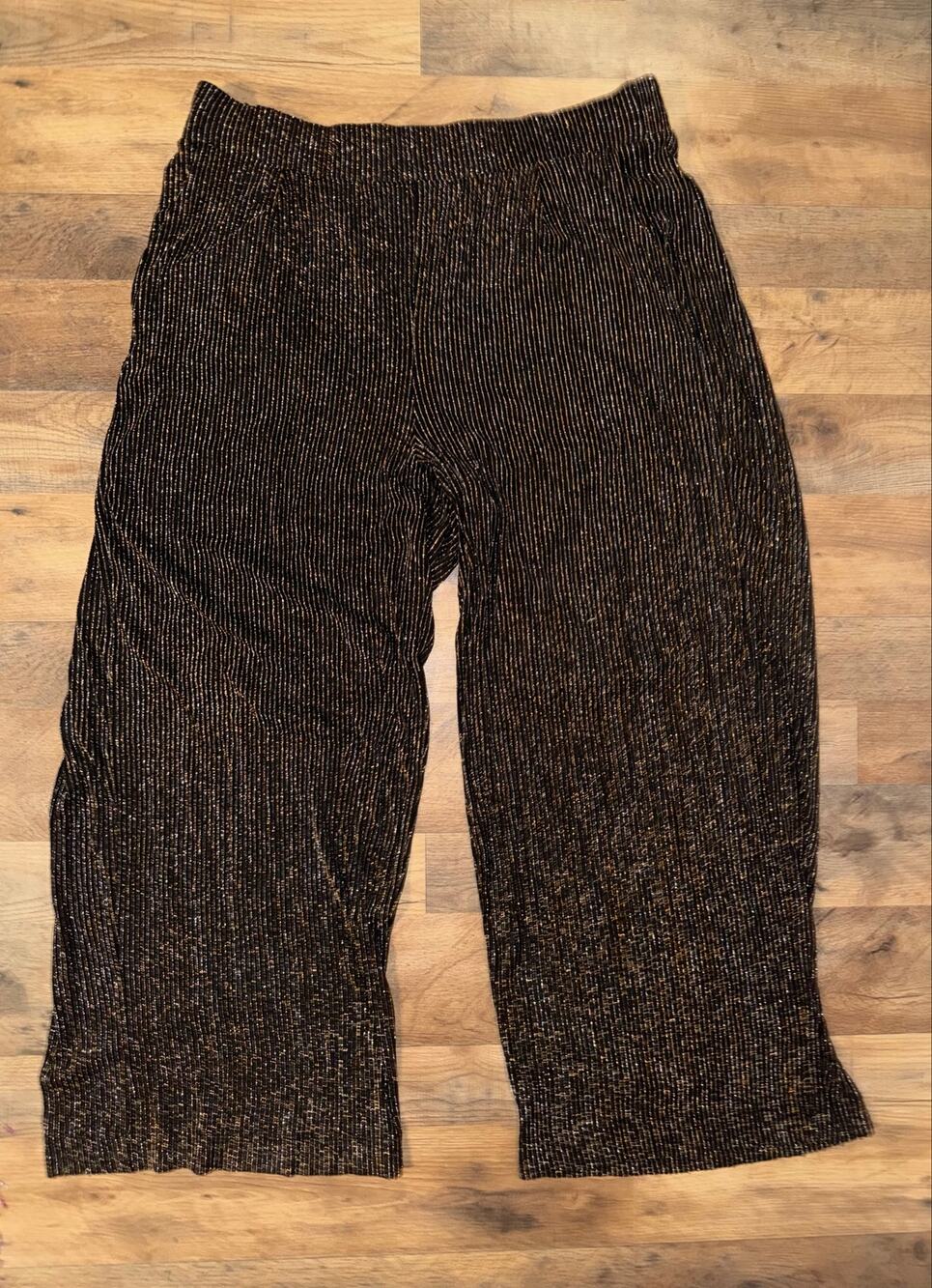 Torrid women’s black lurex pants metallic glitter stripes